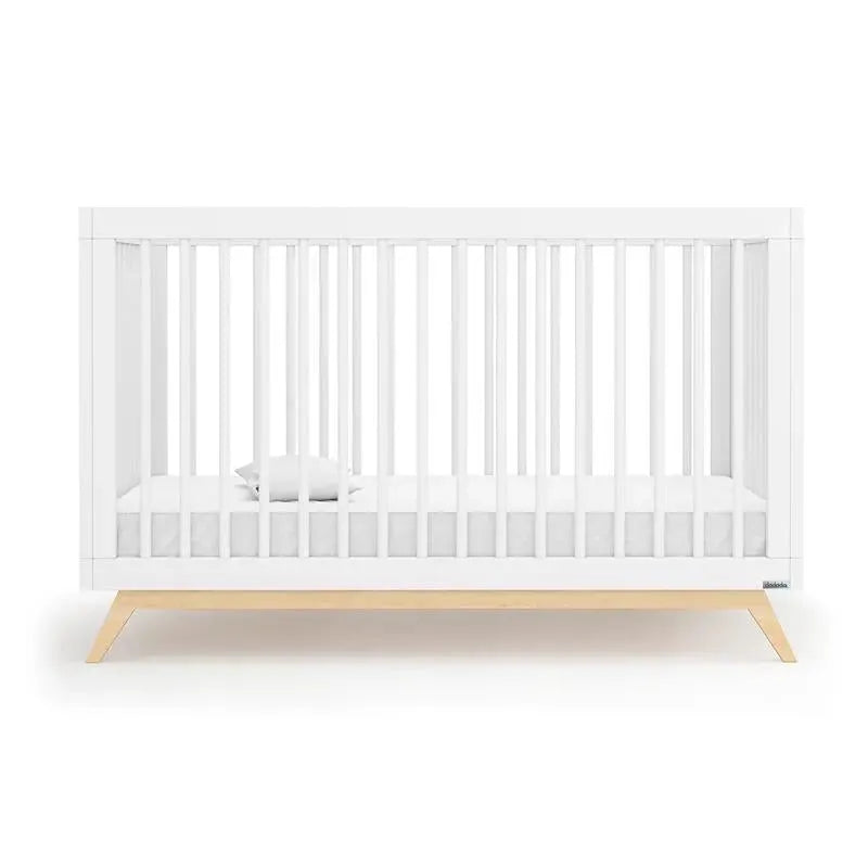 Dadada - Baby Soho 3-in-1 Convertible Crib to Toddler Bed, White/Natural Image 7