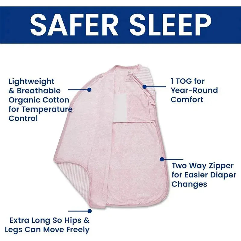 Delta Children - Gap babyGap TrueSleep Sleep Sack, 6-12 Months, Pink Stripe Image 3