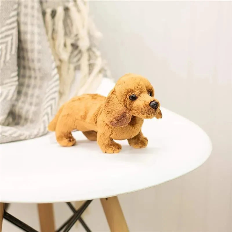 DEMDACO - Light Brown Dachshund Children's Plush Beanbag Stuffed Animal Toy Image 3