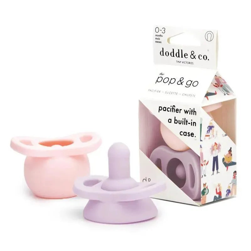 Doddle & Co - Pop & Go Pacifiers, 2Pk, Blush/Lilac Image 1