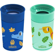 Dr Brown - Milestones Cheers 360 Transition Sippy Cup, Blue Alligator and Turquoise Snake, 10 oz, 2 Pack Image 1