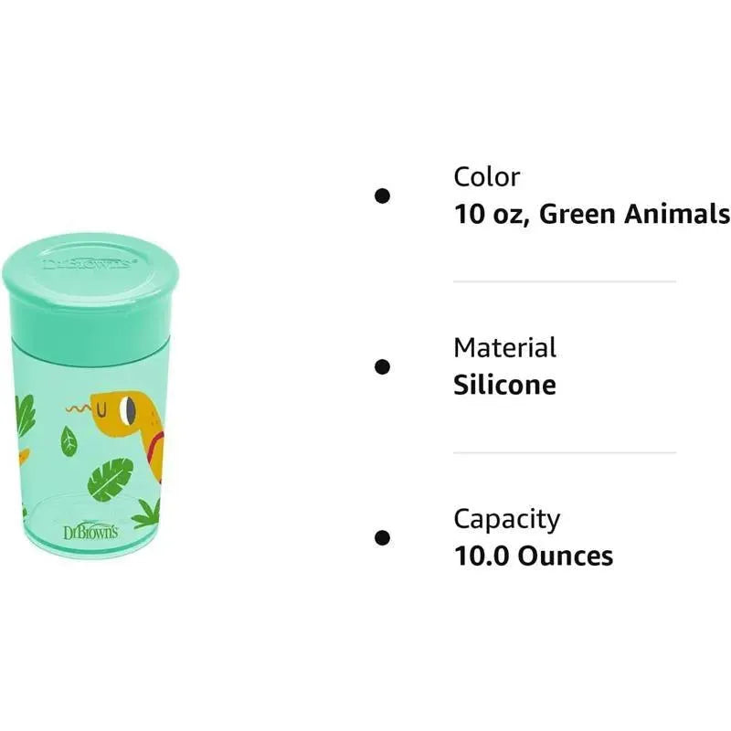 Dr Brown - Milestones Cheers 360 Transition Sippy Cup, Turquoise Snake, 10 oz Image 2