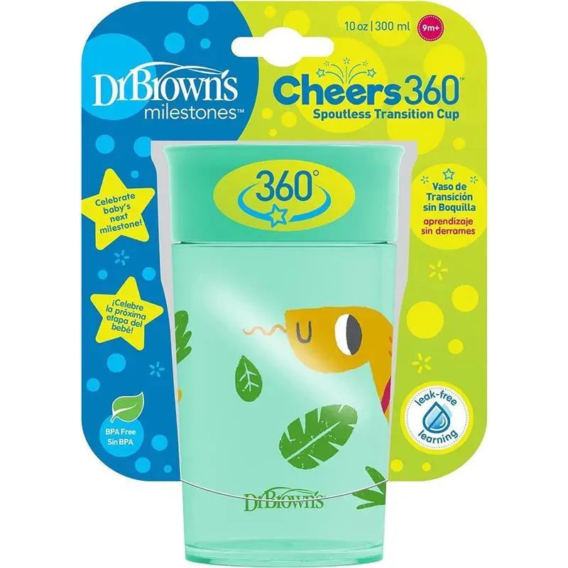 Dr Brown - Milestones Cheers 360 Transition Sippy Cup, Turquoise Snake, 10 oz Image 8