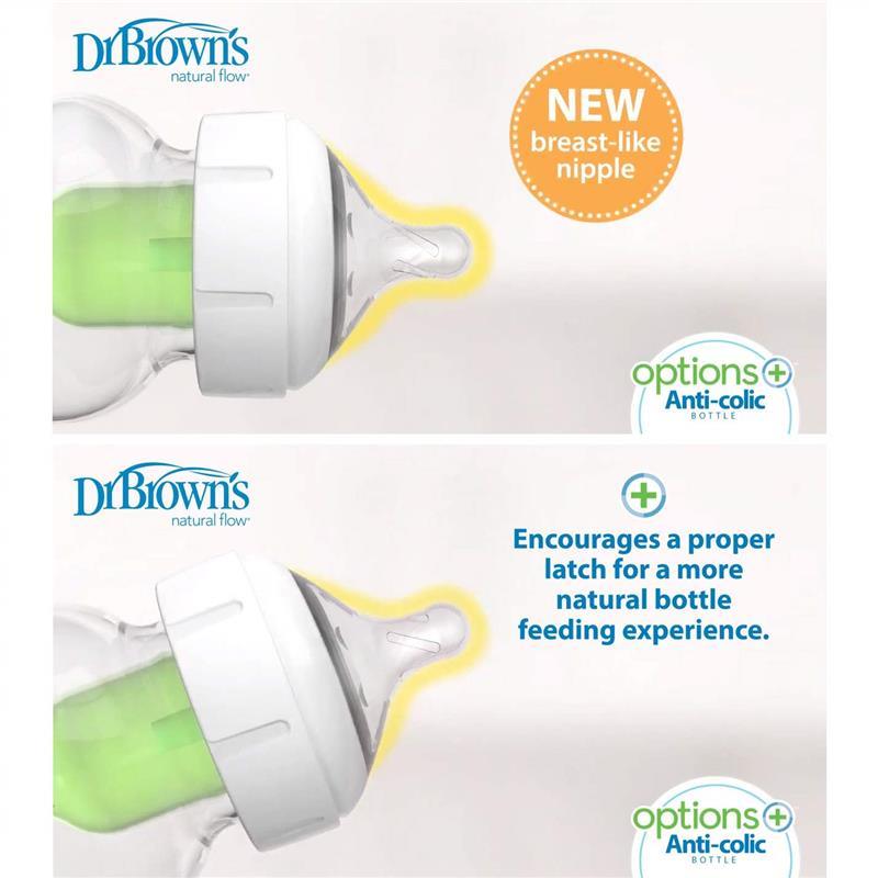 Dr Brown Options Wide Neck Anti-Colic New Born Baby Feeding
