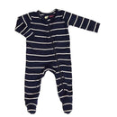 Everly Grey - Baby Grey Footie, 6-9 Months, Navy Stripe Image 1