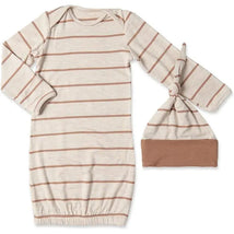 Everly Grey - Maternity and Nursing PJ Pant Set for Mom and Baby, Mocha Stripe, Small Image 2