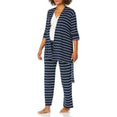 Everly Grey - Maternity and Nursing PJ Pant Set for Mom and Baby, Navy Stripe, Large Image 1