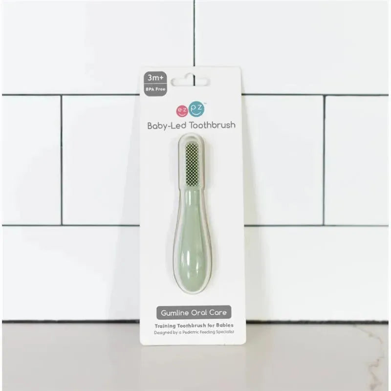 Ezpz - Baby-Led™ Toothbrush, Sage Image 3