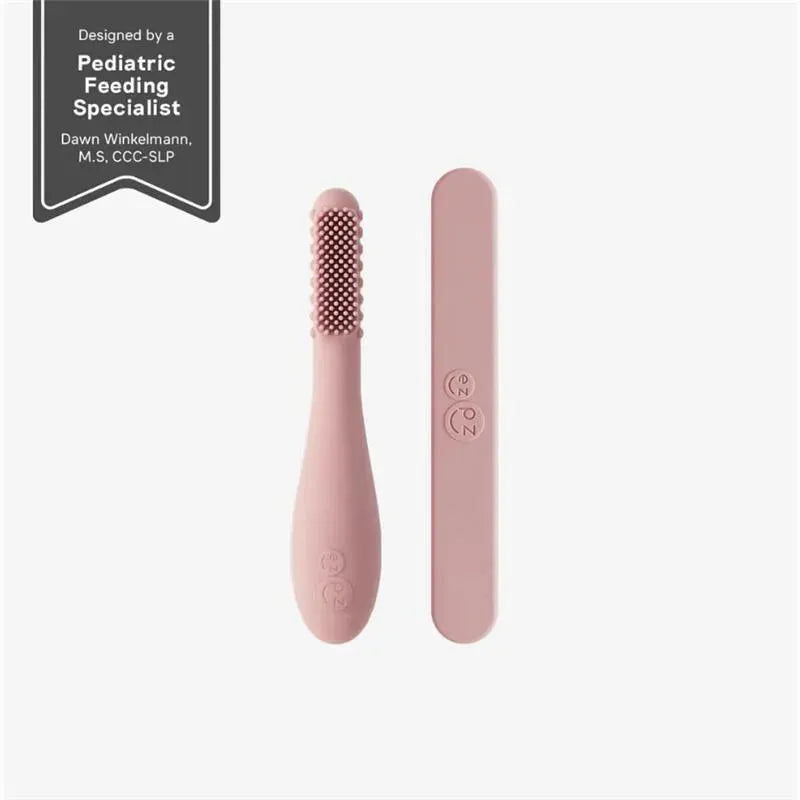 Ezpz - Baby-Led™ Toothbrush + Sensory Tongue Depressor Dual Pack, Blush Image 2