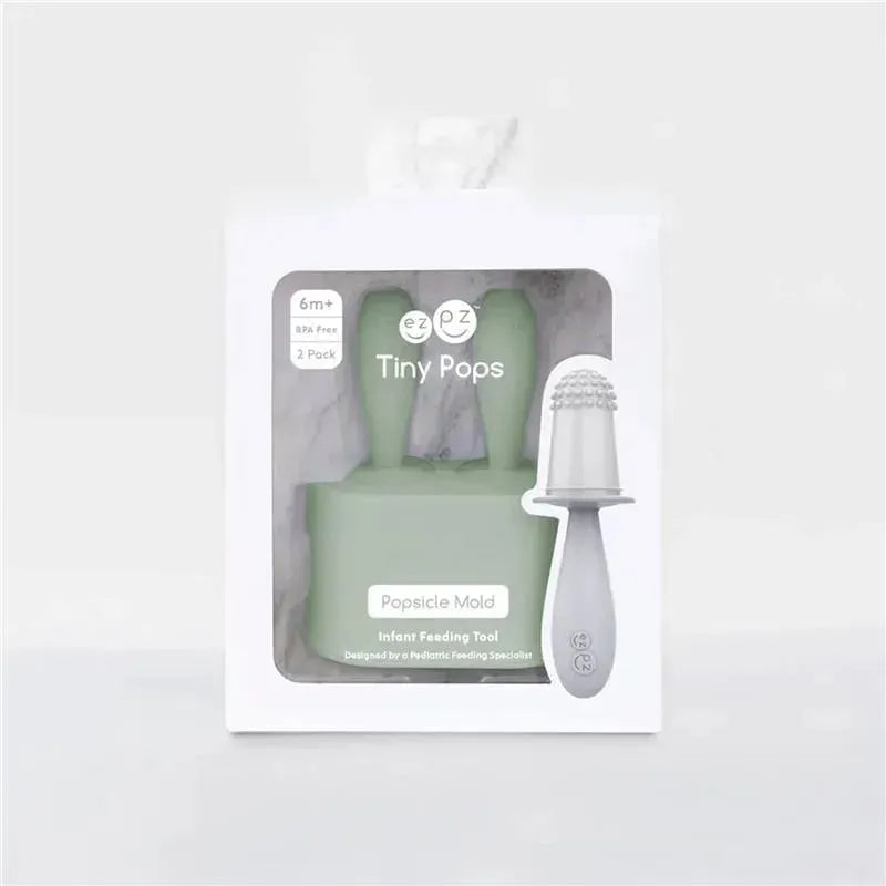 Ezpz - Tiny Popsicle Mold Set with Wands, Sage Green  Image 4