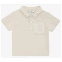 Fendi Baby - Beige Cotton Jersey Baby Polo Shirt with Chest Pocket Image 1