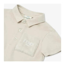 Fendi Baby - Beige Cotton Jersey Baby Polo Shirt with Chest Pocket Image 2