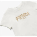 Fendi Baby - Short Sleeve Tee With Embroidered Txt Logo, White Image 3