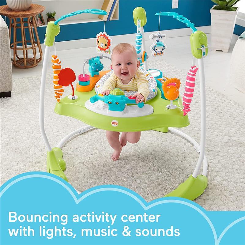  Fisher-Price Baby Bouncer Rainforest Jumperoo Activity Center  with Music Lights Sounds and Developmental Toys : Infant Bouncers And  Rockers : Baby