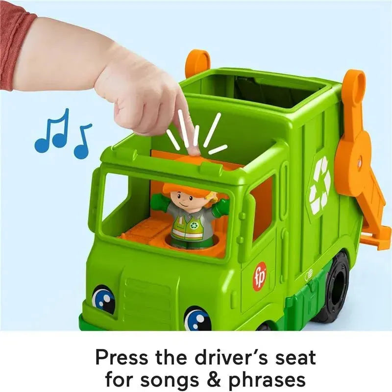 Fisher-Price - Little People Musical Toddler Toy Recycling Truck Garbage, 1+ Years Image 3