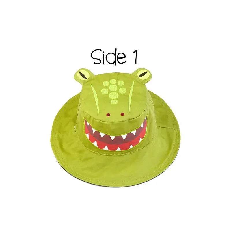 Flap Jack Kids Reversible Kids & Toddler Sun Hat Alligator/Cobra Image 3