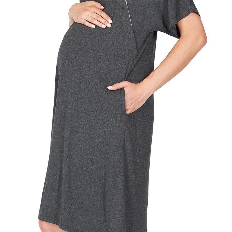 Frida Mom Labor and Delivery Gown, Maternity & Postpartum Nursing Gown,  Jersey Nightgown, One Size