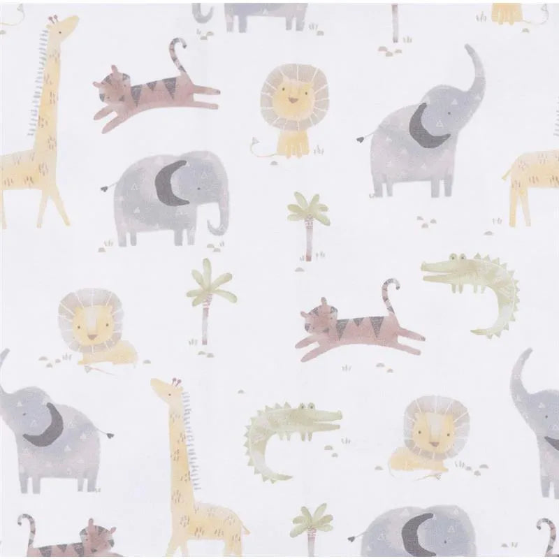 Gerber Bedding - 1Pk Knit Crib Sheet, Neutral Animals + Geos Neutral Image 2