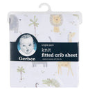 Gerber Bedding - 1Pk Knit Crib Sheet, Neutral Animals + Geos Neutral Image 3