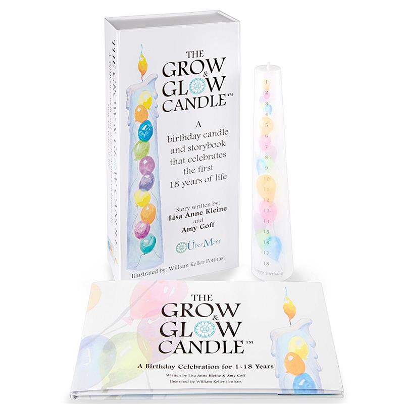 Grow & Glow Birthday Candle 1-18 Years with Keepsake Book and Box Image 1