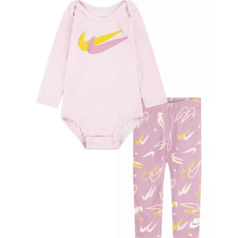 Haddad - Nike Baby Girl Bodysuit & Legging Set, Light Pink Image 1