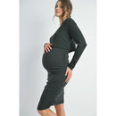 Hello Miz - Double Layer Ruched Nursing Dress, Dark Green Image 3