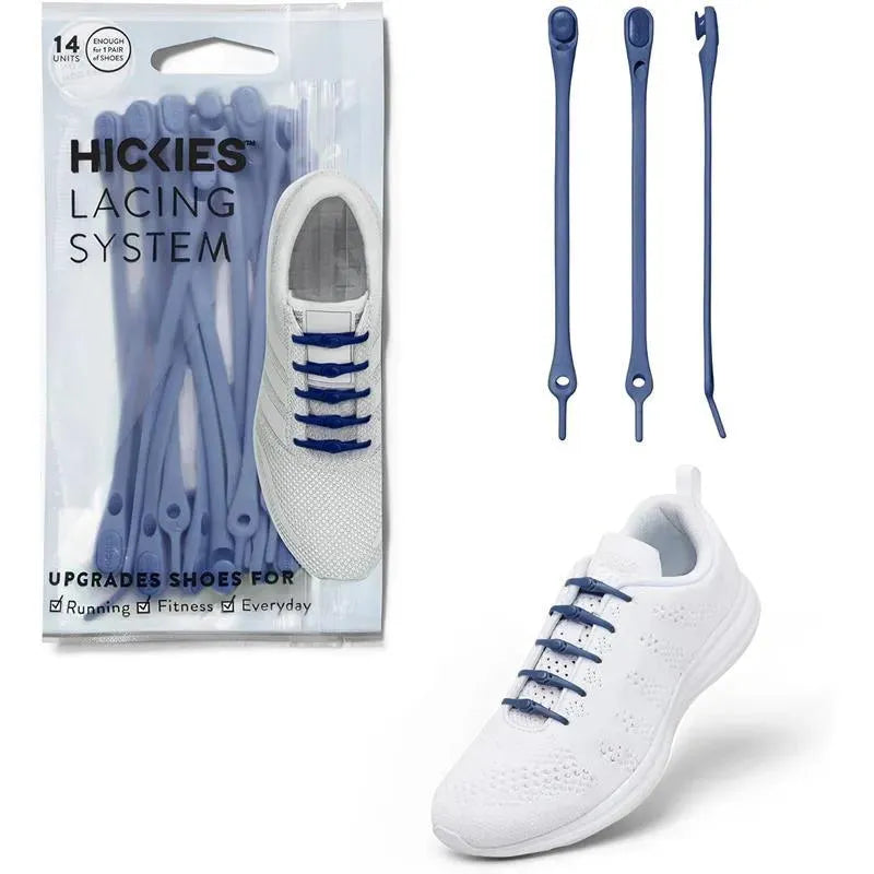 Hickies - No Tie Shoelaces For Adults Premium, Unisex, One Size fit All, Blue Straps Image 1