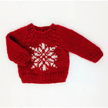 Huggalugs - Snowflake Red Crew Neck Sweater For Baby & Toddler Image 2