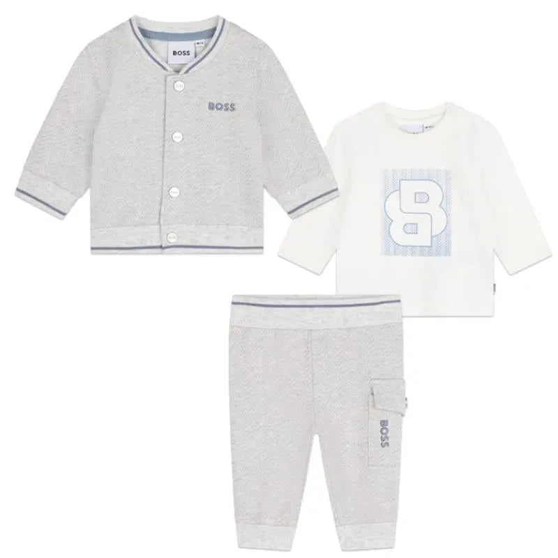 Hugo Boss Baby - All Over Print Fleece Set, Grey Image 1