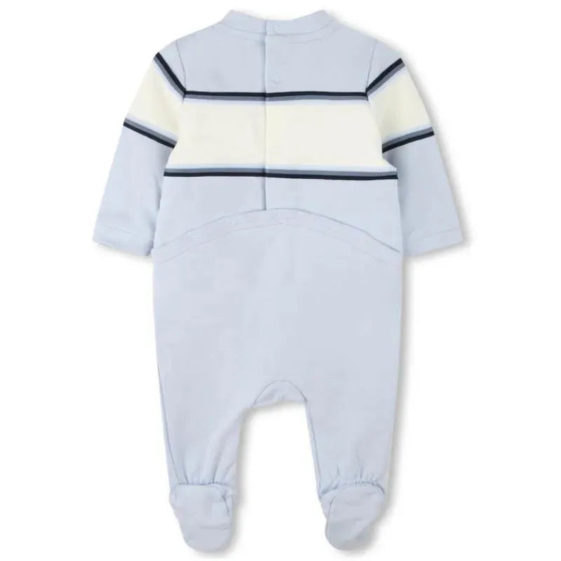 Hugo Boss Baby - Boy Footie & Bib Set, Light Blue Image 2