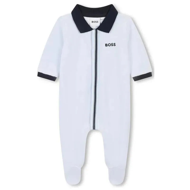 Hugo Boss Baby - Boy Polo Footie, Light Blue Image 1