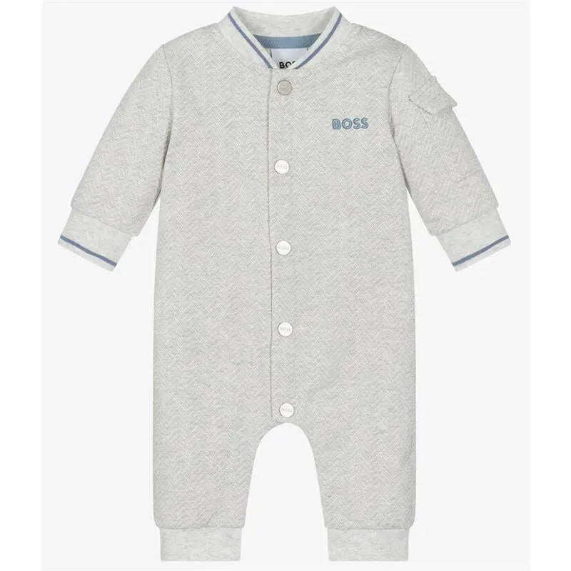 Hugo Boss Baby - Boys Grey Cotton Romper Image 1