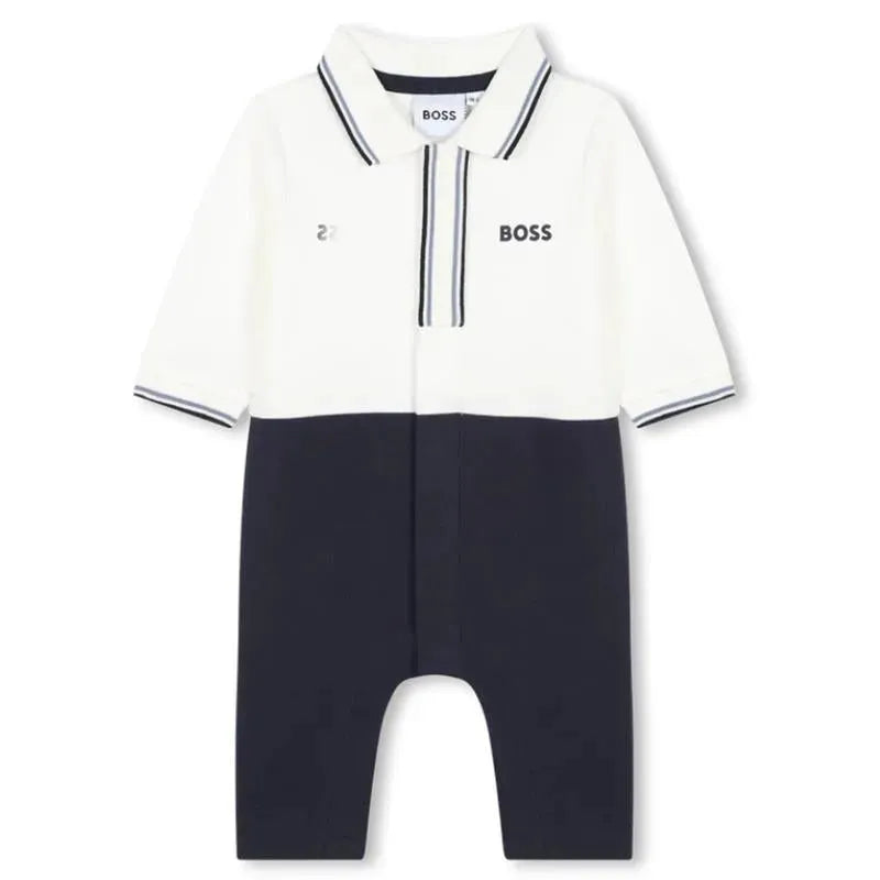 Hugo Boss Baby - Ceremony Polo Collar Overalls, Navy Image 1