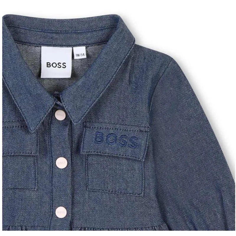 Hugo Boss Baby - Chambray Denim Long Sleeve Dress Denim Image 3