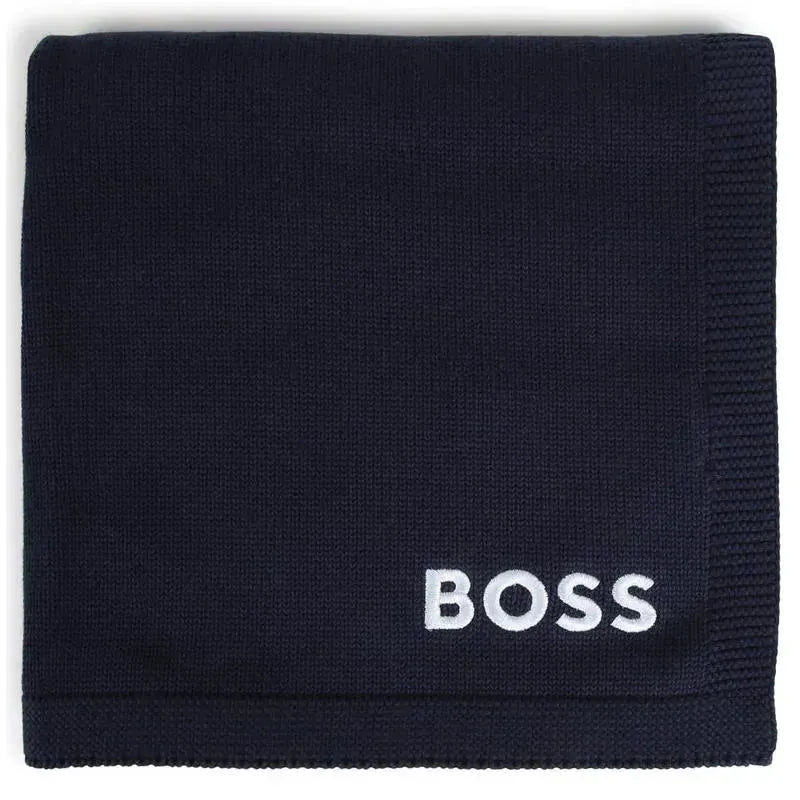 Hugo Boss Baby - Knit Blanket, Navy Image 1