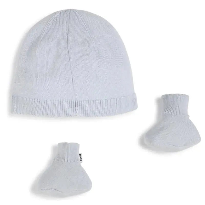 Hugo Boss Baby - Knit Hat & Booties Set, Light Blue Image 2