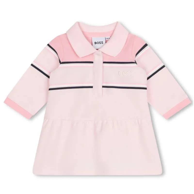 Hugo Boss Baby - Long Sleeve Polo Dress, Pink Image 1