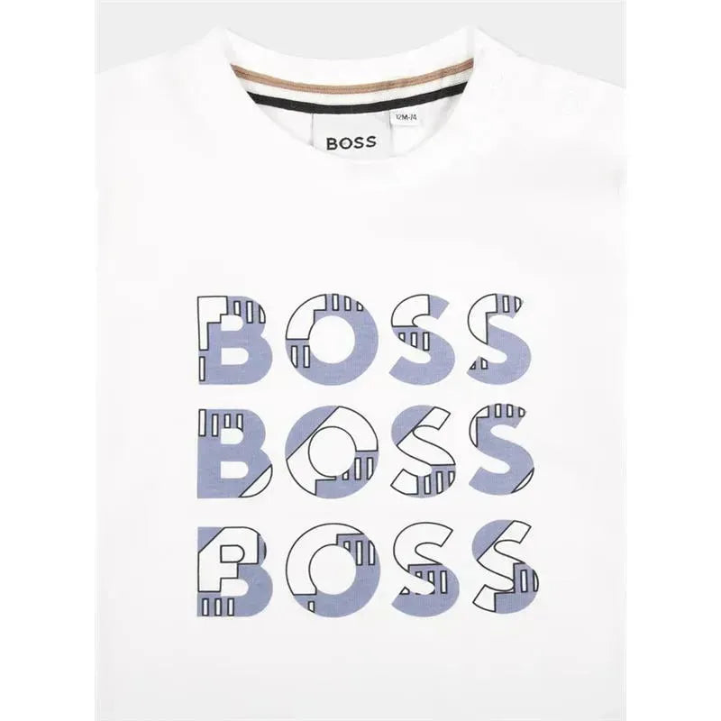 Hugo Boss Baby - Long Sleeve Tee Multi Logo Printed, White Image 3