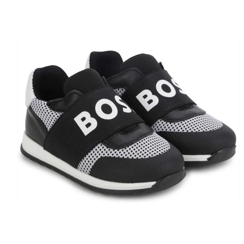 Hugo Boss Baby - Mesh Logo Sneaker Trainers, Black