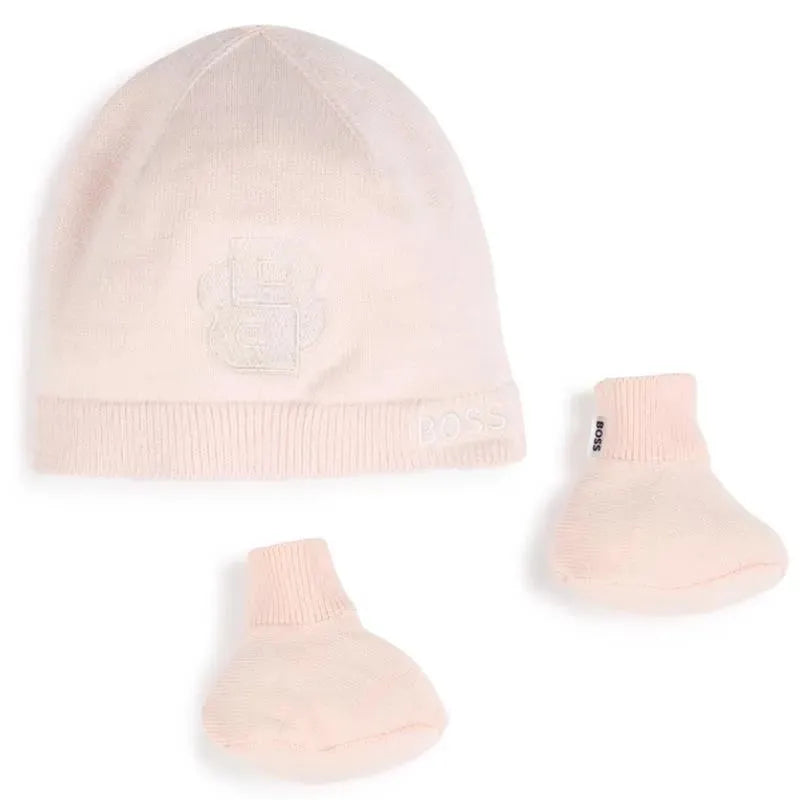 Hugo Boss Boss - Knit Hat & Booties Set, Pink Image 1