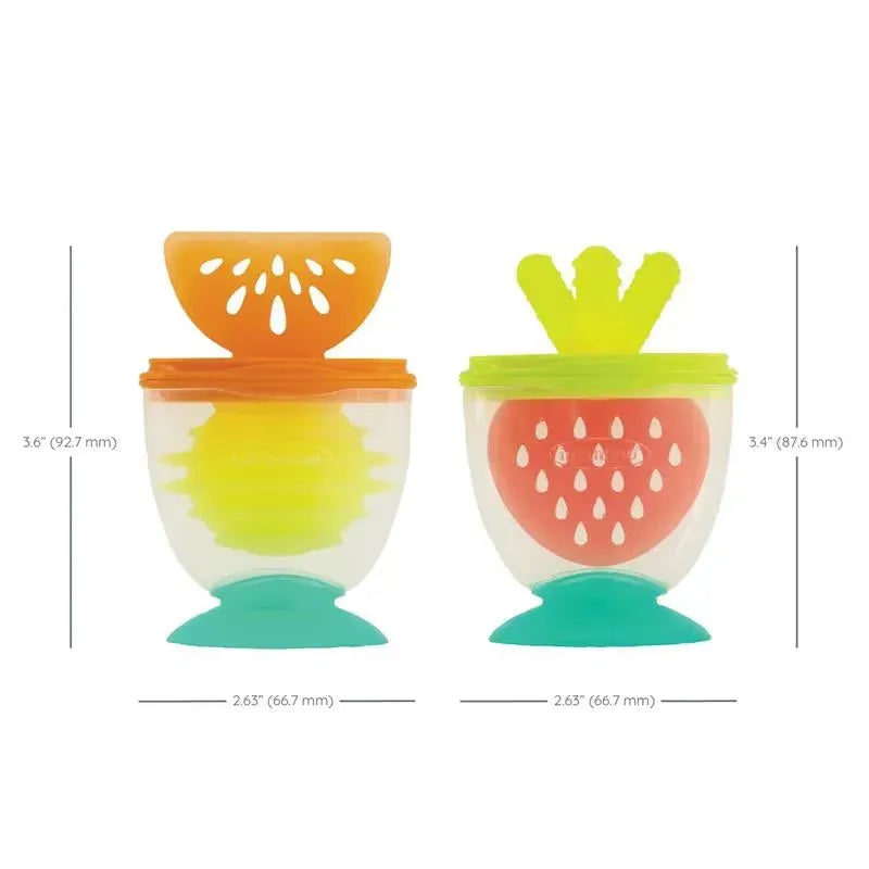 Infantino - 3-in-1 Teether, Taste & Take-Along Teethers, Combo Strawberry & Orange Image 2