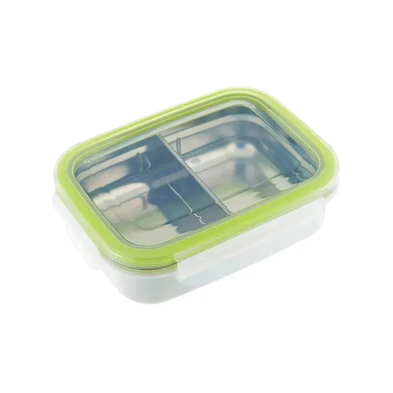 Innobaby - Keepin' Fresh Stainless Steel Divided Bento Snack Box, 11 oz, Green Image 1