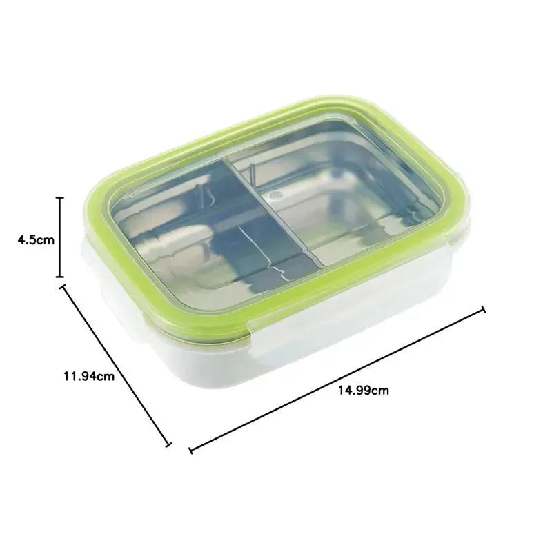 Innobaby - Keepin' Fresh Stainless Steel Divided Bento Snack Box, 11 oz, Green Image 3