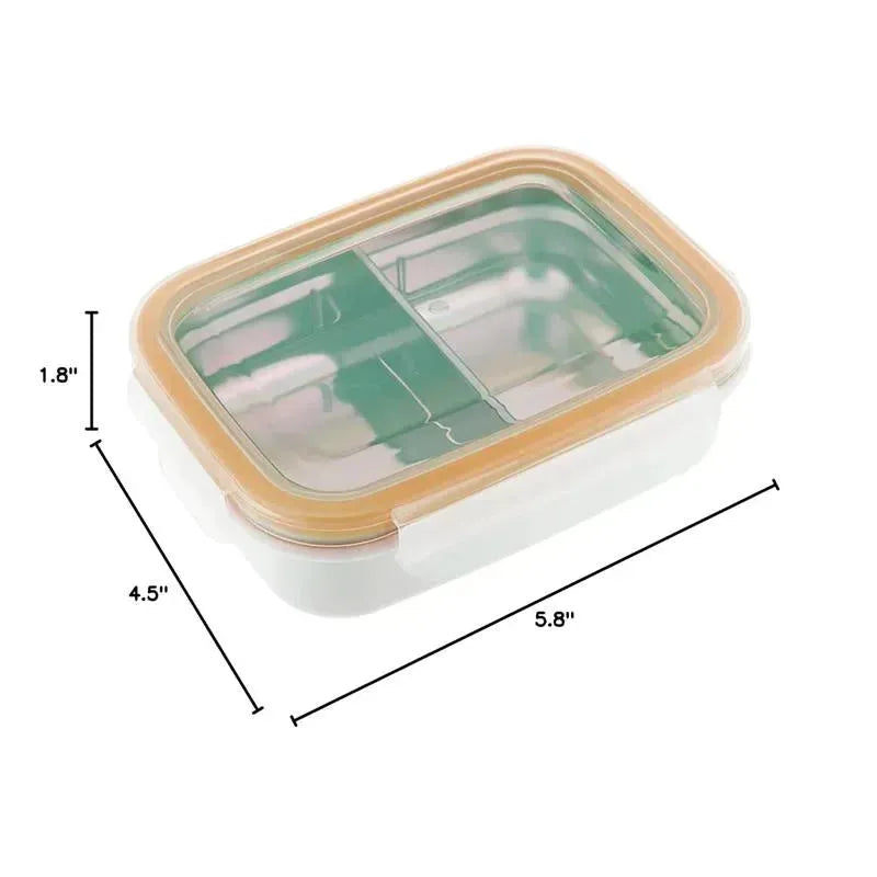 Innobaby - Keepin' Fresh Stainless Steel Divided Bento Snack Box, 11 oz, Orange Image 2