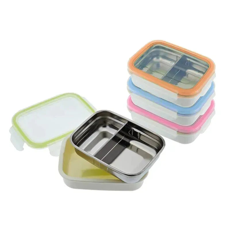 Innobaby - Keepin' Fresh Stainless Steel Divided Bento Snack Box, 11 oz, Orange Image 5