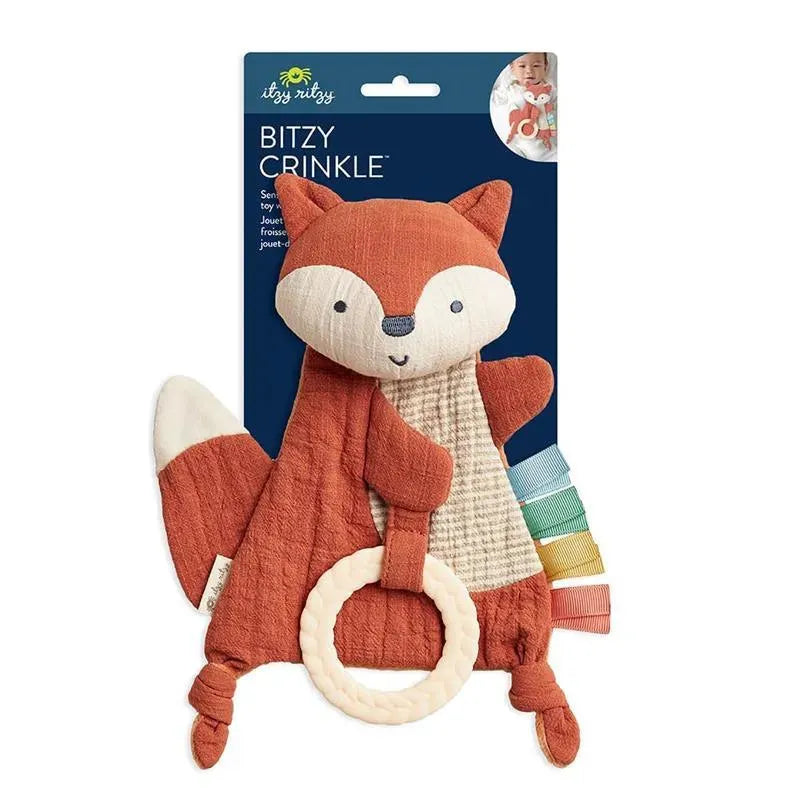 Itzy Ritzy - Bitzy Crinkle Sensory Toy Fox with Crinkle Sound for Babies & Toddlers Image 1