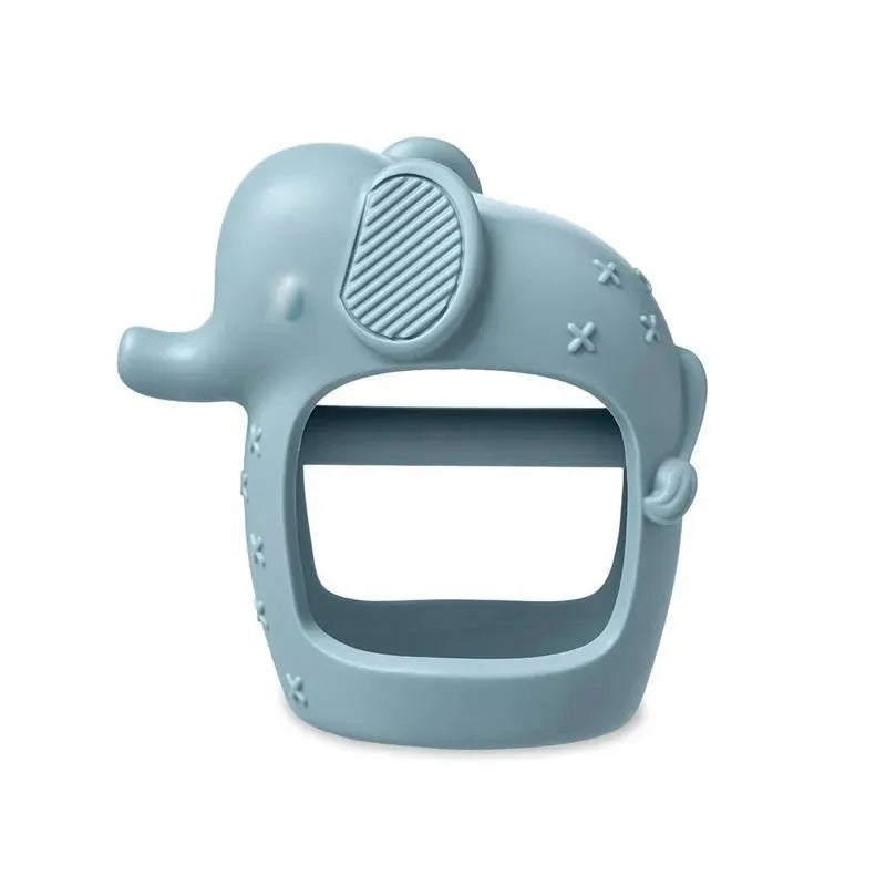 Itzy Ritzy - Bitzy Grip Silicone Developmental Teether with Easy-to-Hold Hand Grip, Elephant Image 1