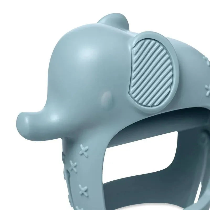 Itzy Ritzy - Bitzy Grip Silicone Developmental Teether with Easy-to-Hold Hand Grip, Elephant Image 3