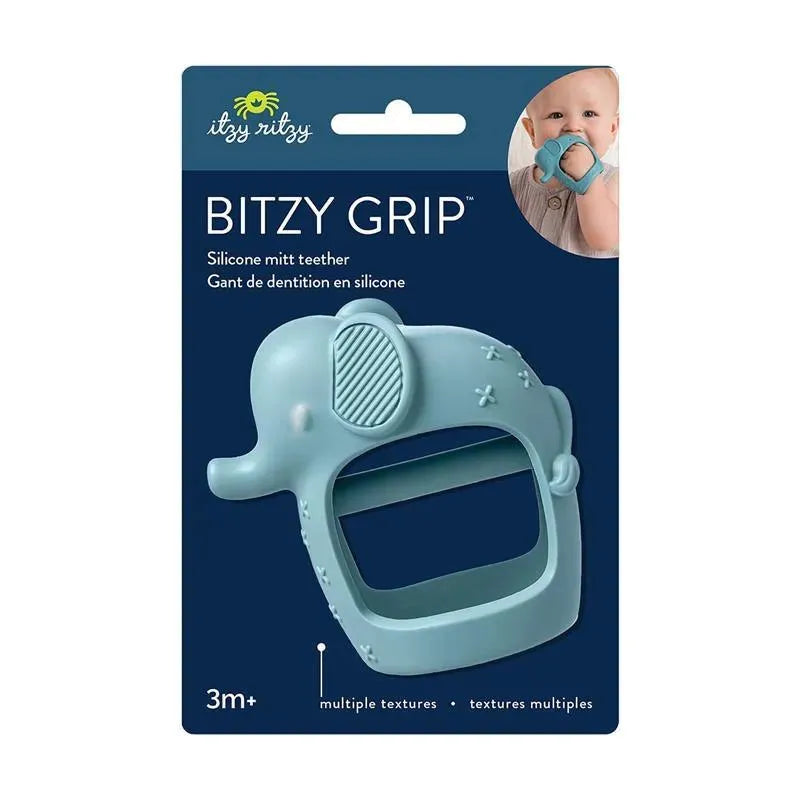 Itzy Ritzy - Bitzy Grip Silicone Developmental Teether with Easy-to-Hold Hand Grip, Elephant Image 6