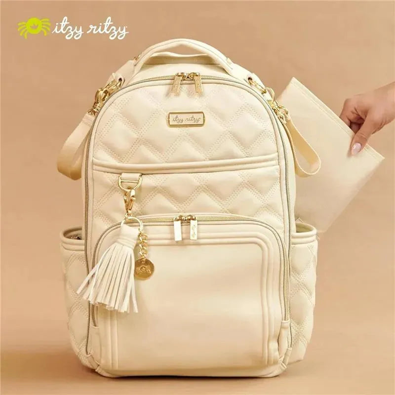 Itzy Ritzy - Diaper Bag Backpack, Large Capacity Boss Plus Baby Backpack Diaper Bag, Milk & Honey Image 2